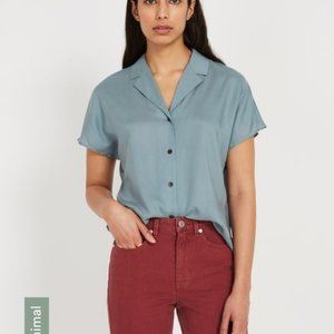 Frank & Oak Tencel slate blouse -  L